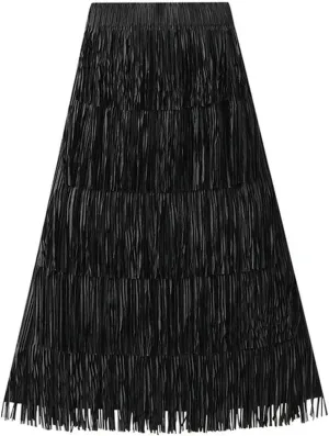 2023 New Summer New Pleated Tassel Long Skirt Women's Fashion Versatile Youthful Long Skirt Women's Style