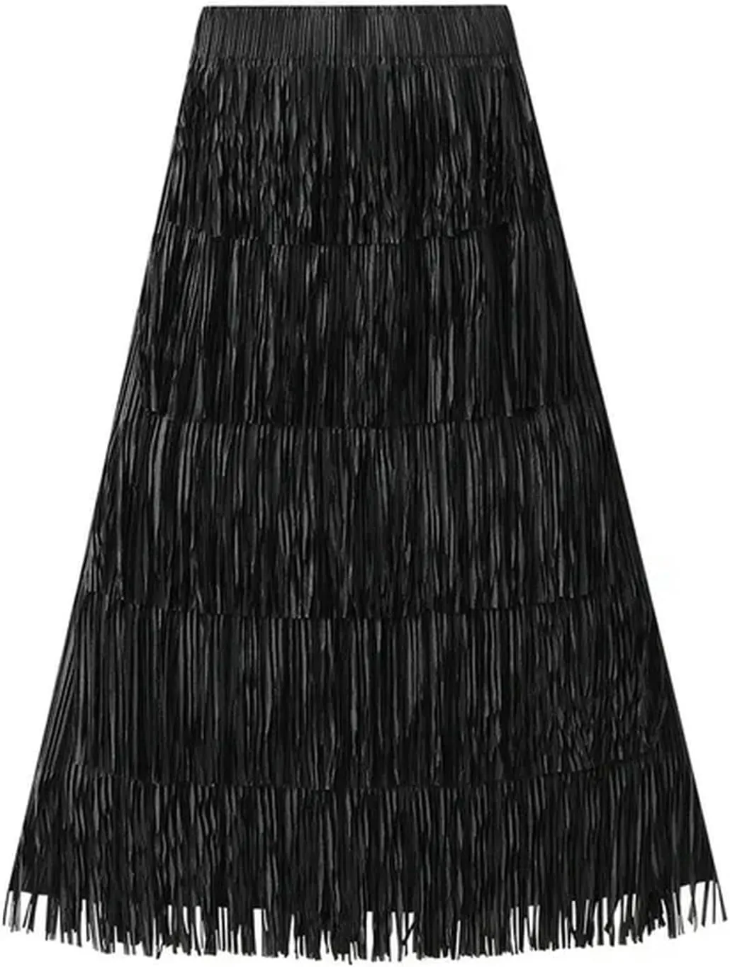 2023 New Summer New Pleated Tassel Long Skirt Women's Fashion Versatile Youthful Long Skirt Women's Style