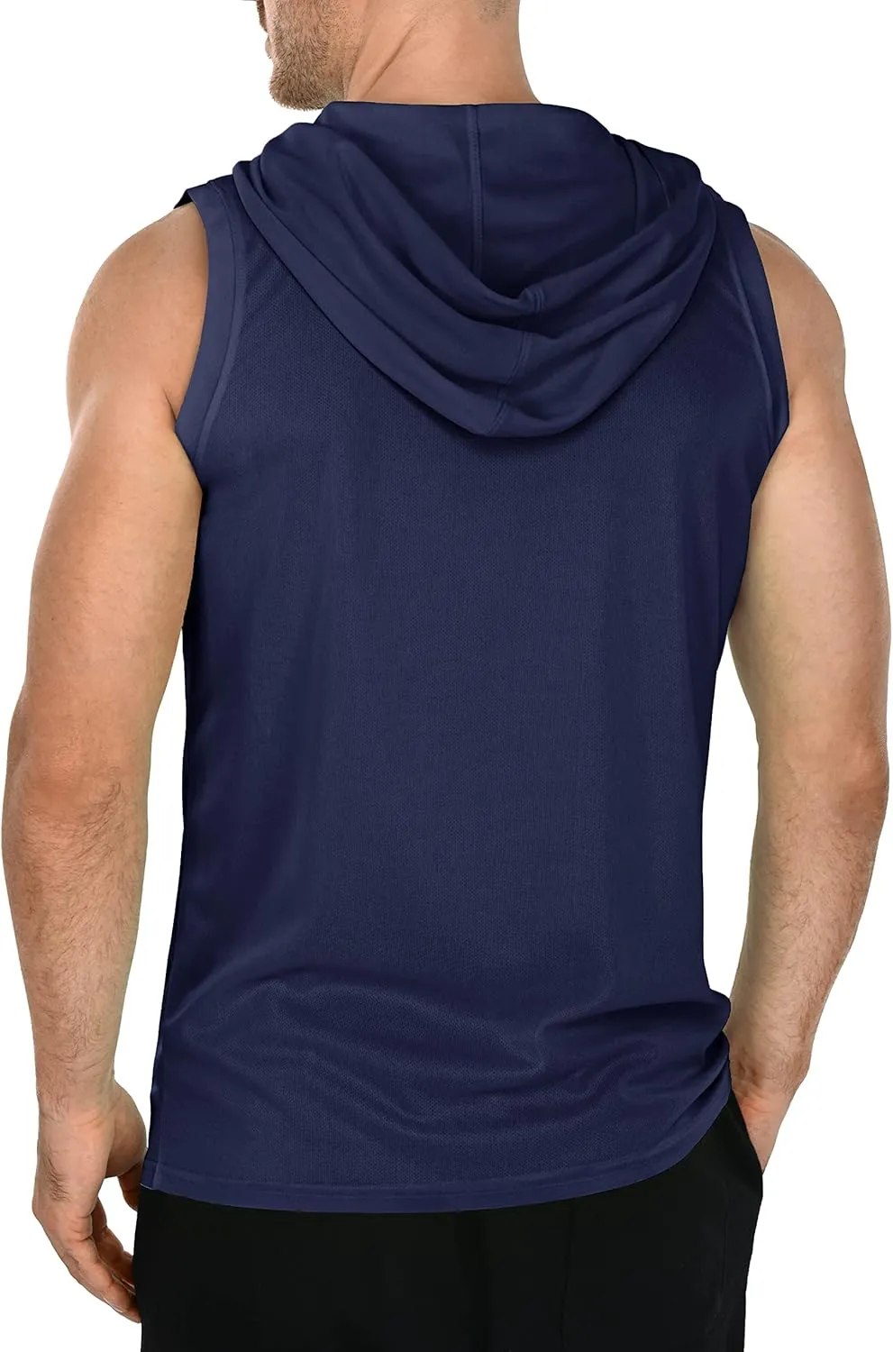 3 Pack Men's Dry Fit Moisture Wicking Tech Quick Dry Sleeveless Shirts Mesh Hoodie Active Athletic Tank Tops