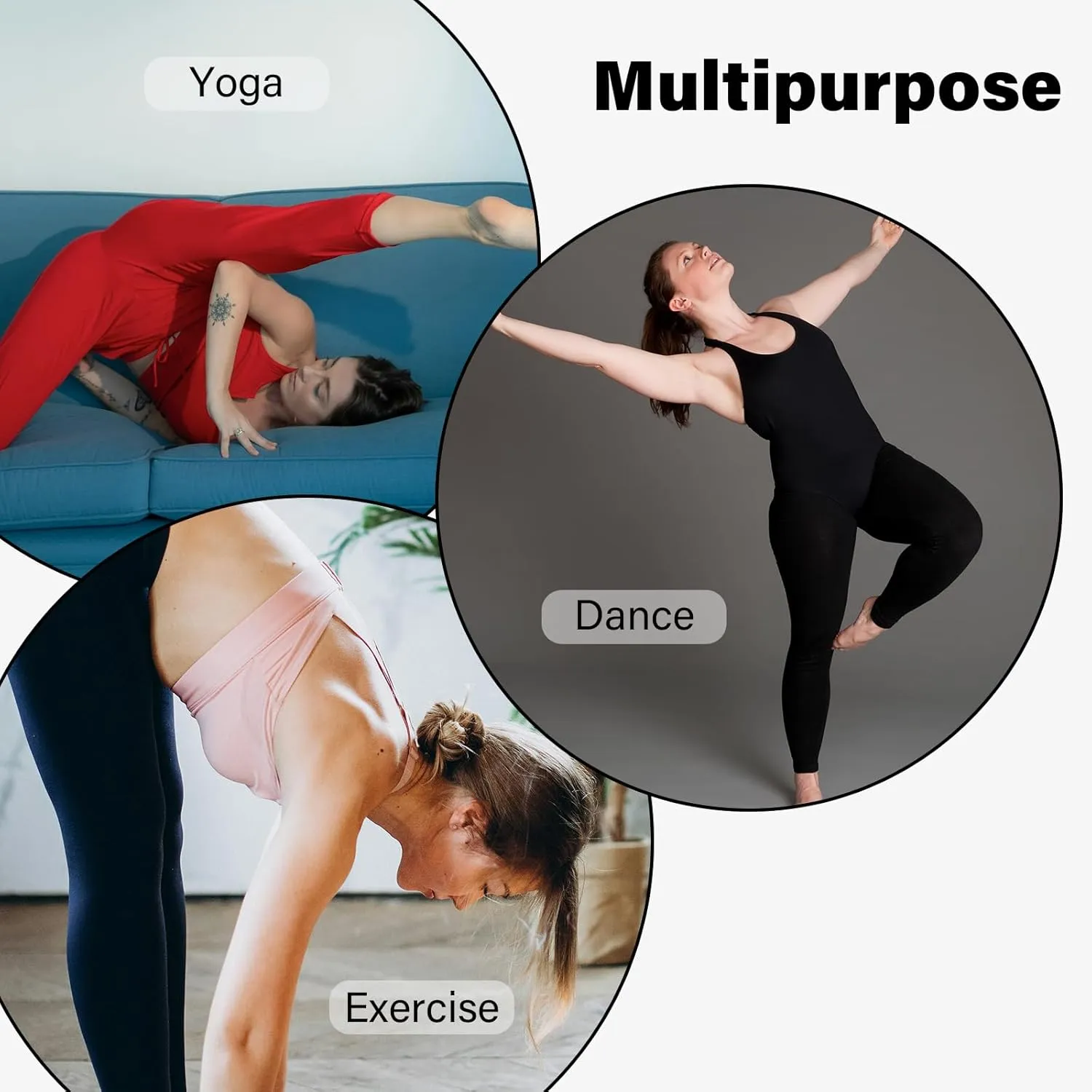 3 Pack Plus Size Leggings for Women, Yoga Pants High Waisted Tummy Control for Workout Gym Running