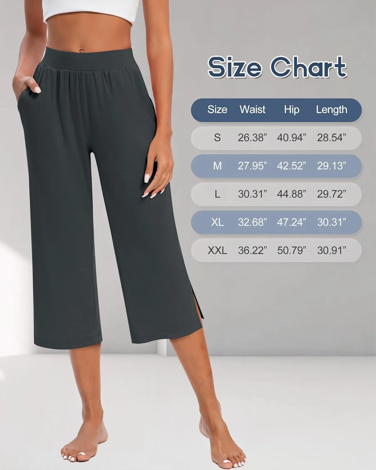 3 Pack Women's Capri Pants Capri Joggers Loose Cropped Workout Sweatpants Running Lounge Pants with Pockets