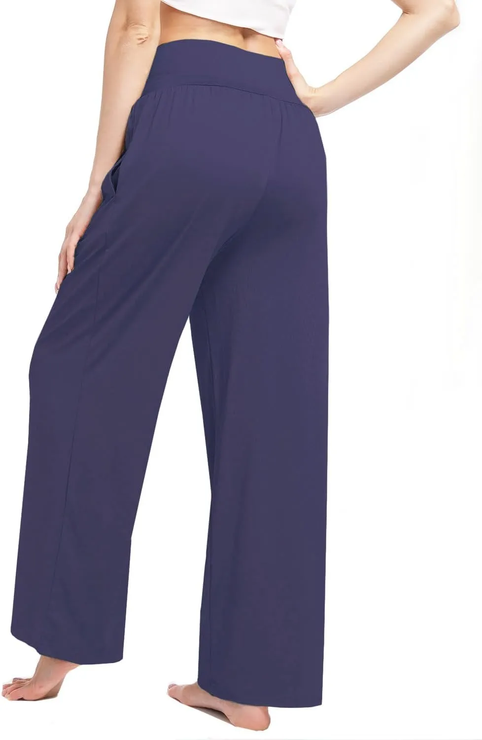 3 Pack Women's Wide Leg Pants Crossover with Pockets High Waist Loose Sweatpants Casual Lounge Yoga Workout Palazzo