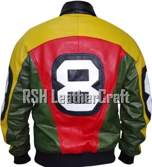8 Ball Pool David Puddy Real Leather Bomber Jacket
