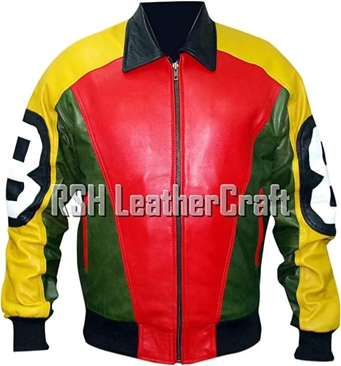 8 Ball Pool David Puddy Real Leather Bomber Jacket