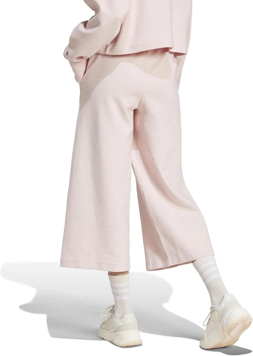 adidas Women's All Szn Ribbed 7/8 Length Wide Leg Pants