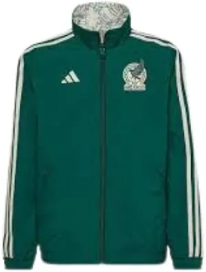 adidas Youth's Mexico Reversible Jacket (as1, alpha, m, regular, regular, Medium), Collegiate Green / Wonder White