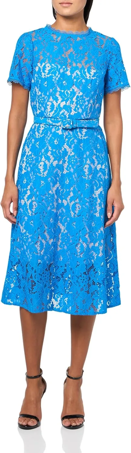 Adrianna Papell Women's Lace Soft Skirt Midi Dress