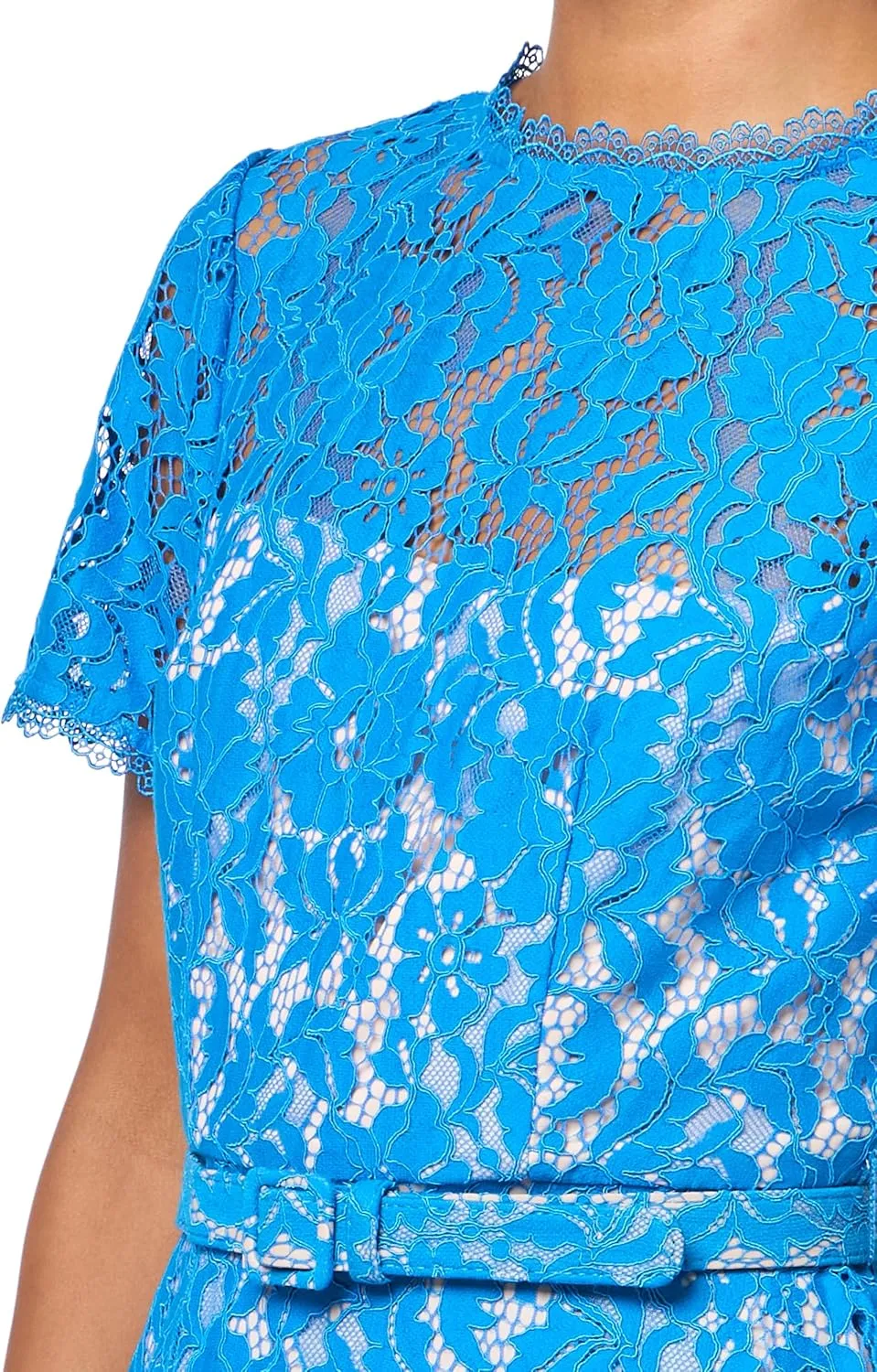 Adrianna Papell Women's Lace Soft Skirt Midi Dress