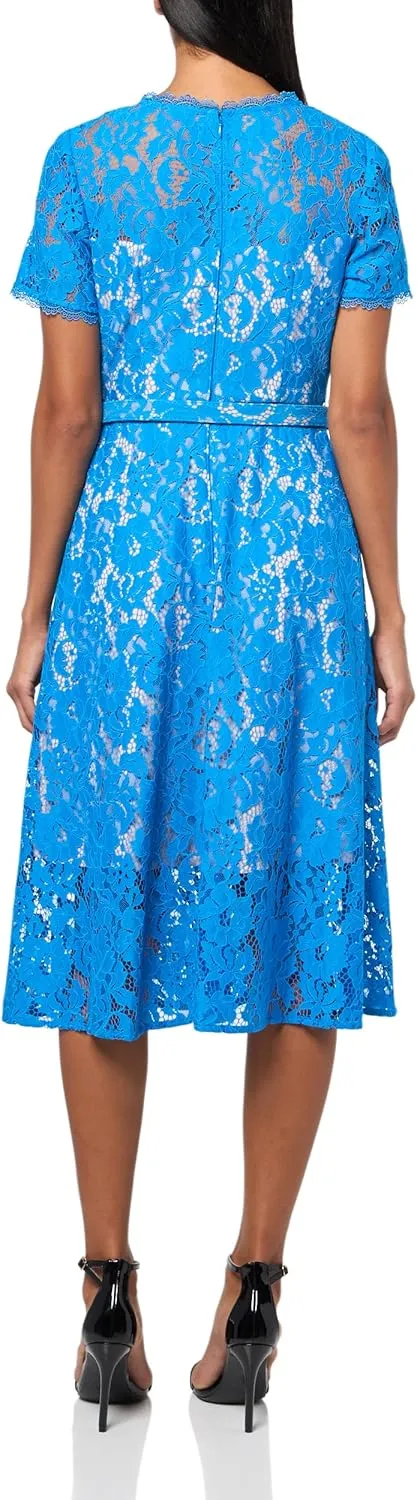 Adrianna Papell Women's Lace Soft Skirt Midi Dress