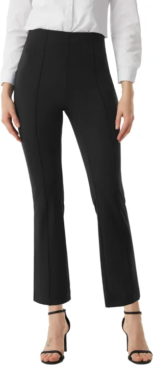 AFITNE Women's Yoga Dress Pants with Pockets Stretchy Pull On High Waisted Cropped Pants Work Casual Ankle Pants