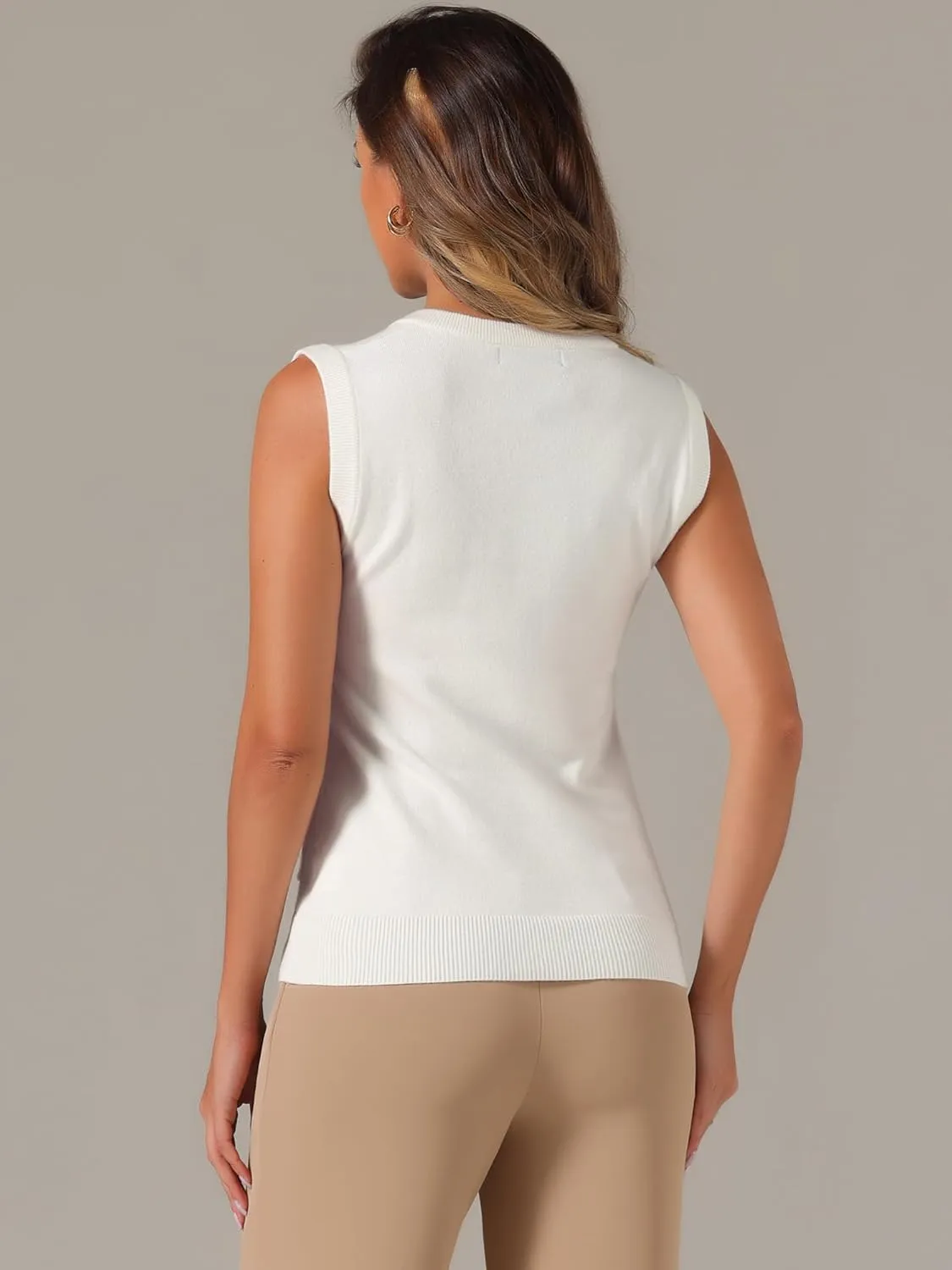 Allegra K Sweater Vest for Women's Summer Casual Button Ribbed Sleeveless Knitted Tank Top
