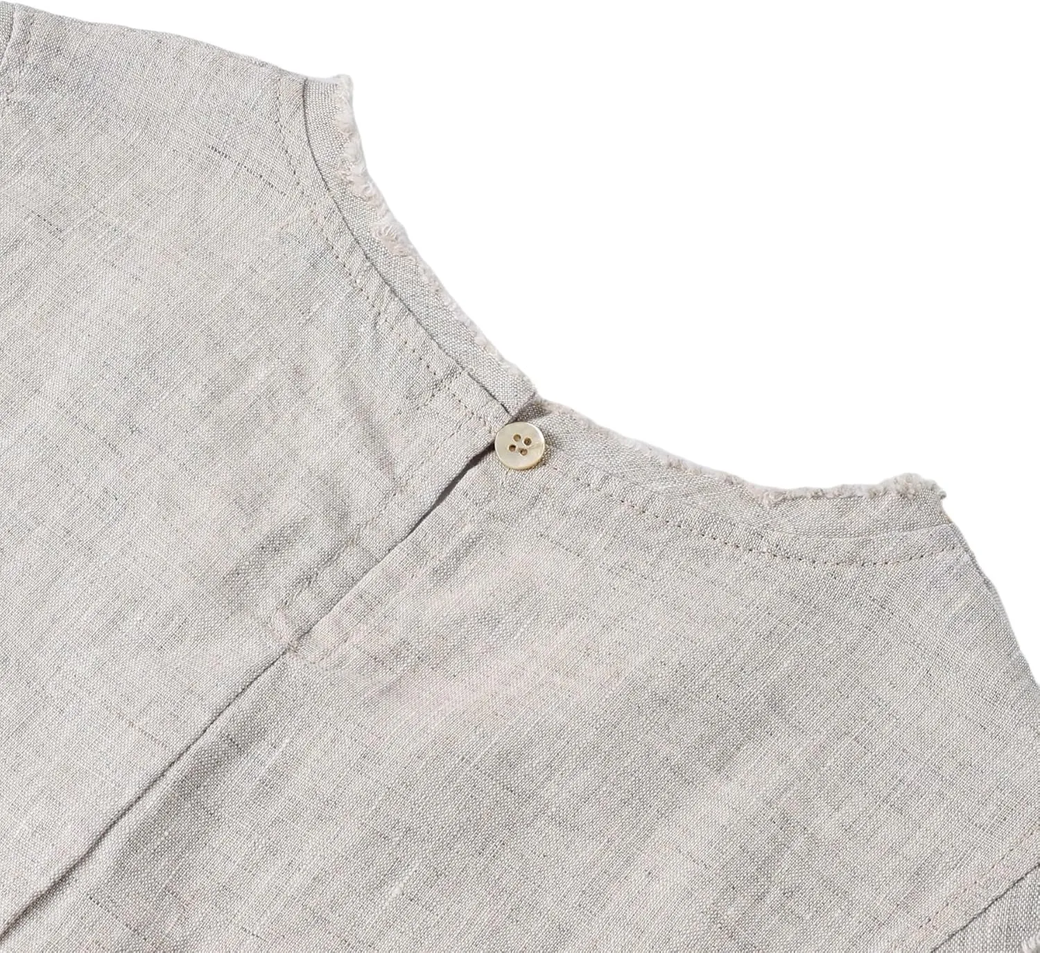 Amazhiyu Womens 100% Linen Summer Scoop Neck Tank Tops Sleeveless Raw Edge Blouse