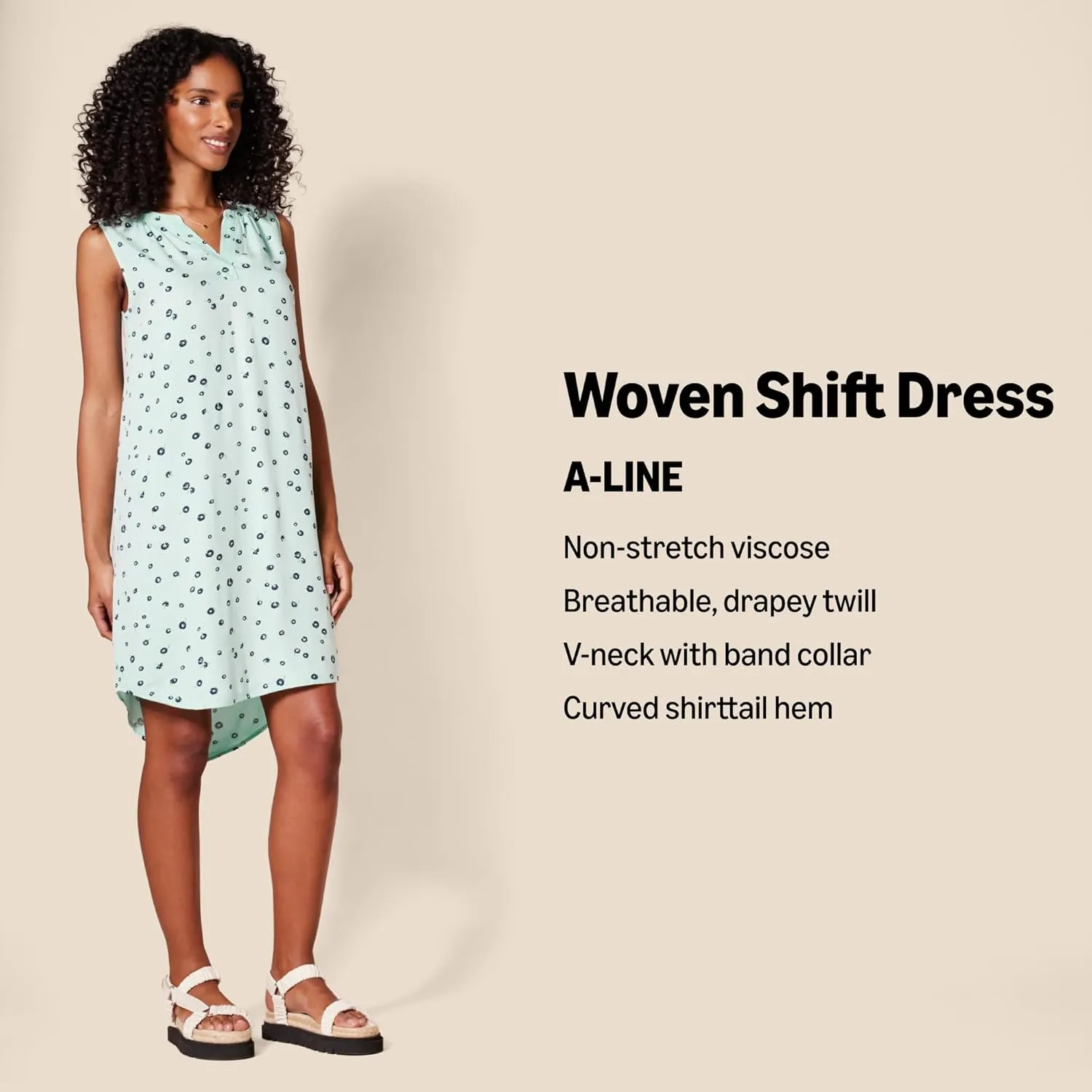 Amazon Essentials Women's Sleeveless Woven Shift Dress