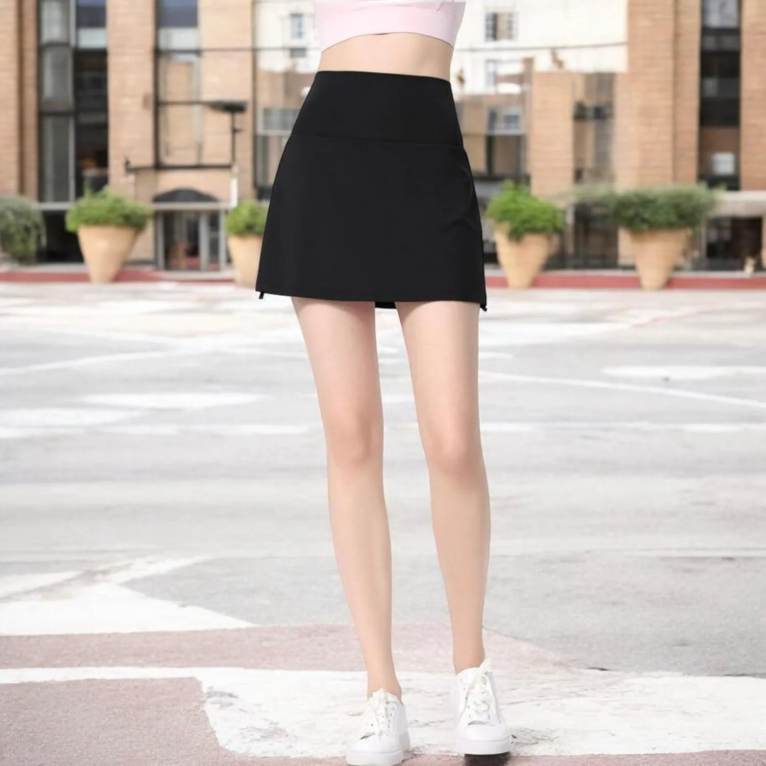Anna-Kaci Women's High Waist Athletic Skort with Side Drawdtring and Back Pocket
