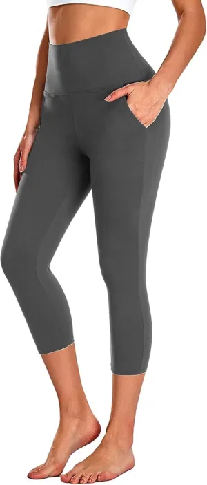 Aoliks Leggings with Pockets for Women - High Waist Tummy Control Yoga Pants Running Gym Workout Dance Pants