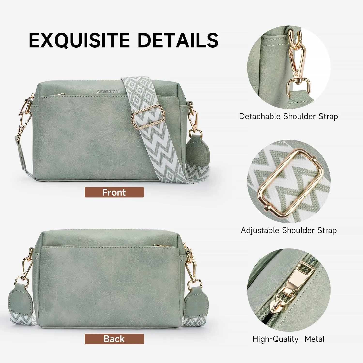 APHISON Small Crossbody Bags for Women, Triple Zip Crossbody Cell Phone Purse Shoulder Handbags with Adjustable Strap