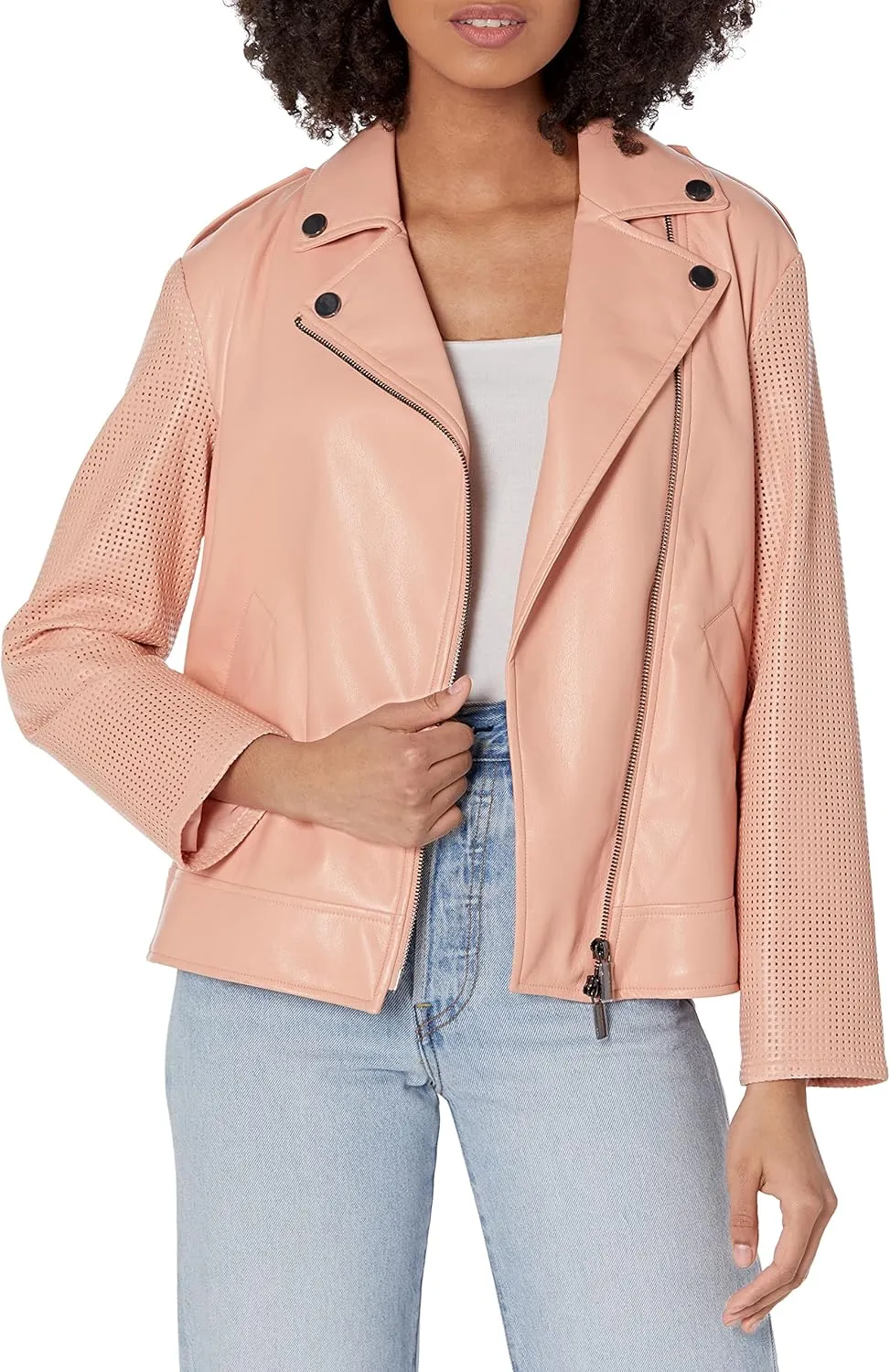 Armani Exchange Women's Soft Eco Leather Biker Jacket