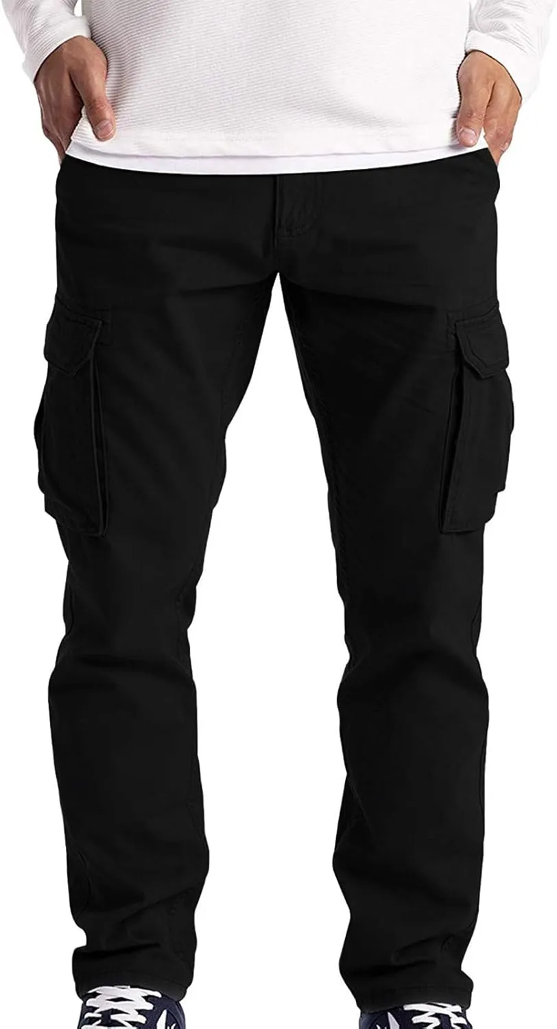 BADHUB Men's Cargo Pants Muti-Pockets Jogger Work Chino Slim Fit Casual Pants Hiking Workout Gogging Sweatpants Trousers