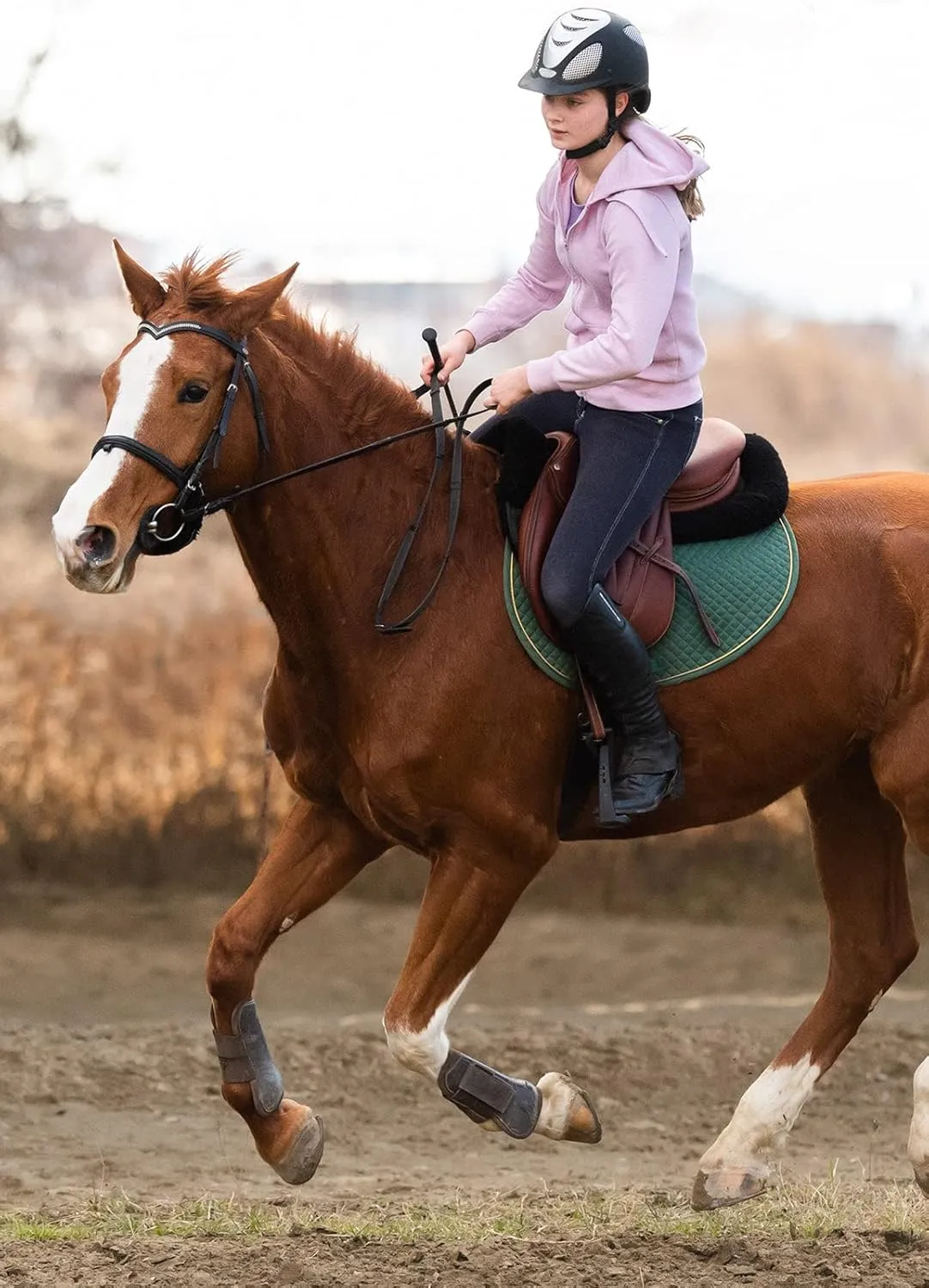 baleaf Girls Riding Pants Kids Equestrian Breeches Knee-Patch Zip Pocket Horseback Tights
