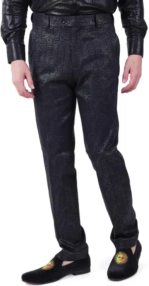 Barabas Men's Greek Pattern Floral Baroque Chino Dress Pants CP167