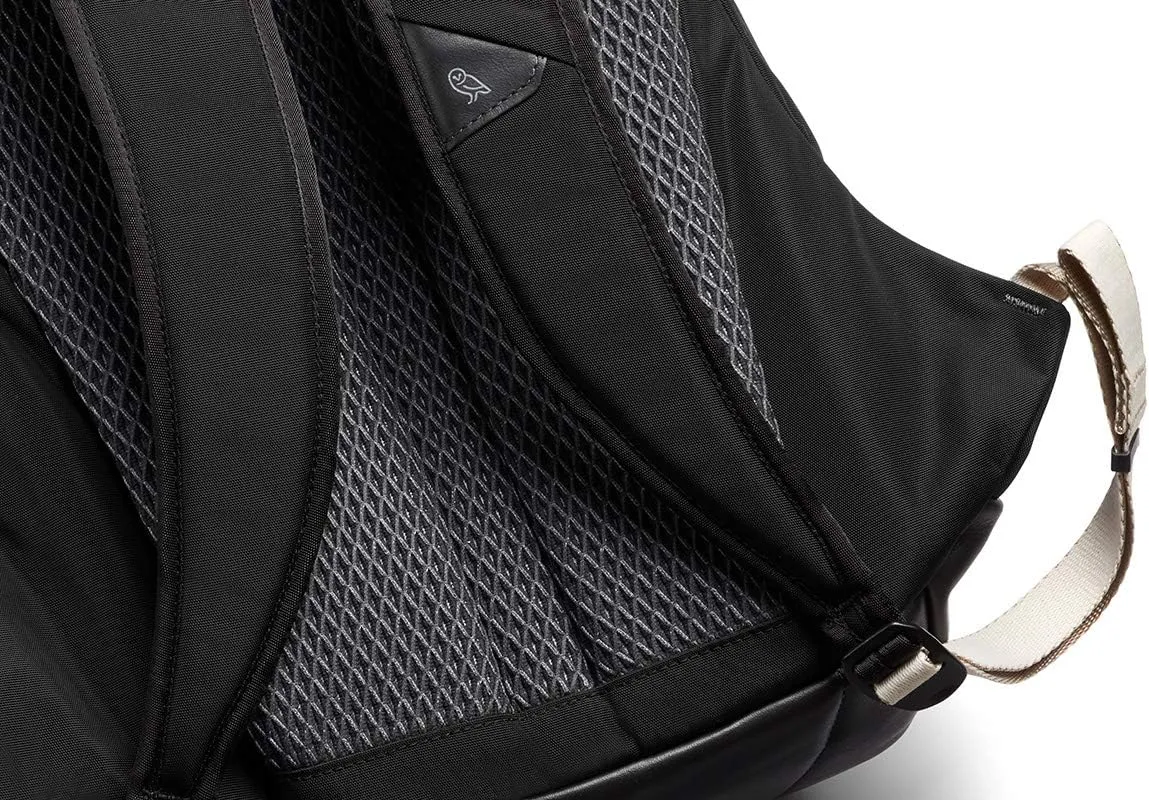 Bellroy Classic Backpack - Premium (Leather Panels, Comfort Shoulder Straps, Holds 15 Inch Laptop, Front & Internal Mesh Organization Pockets) -BlackSand