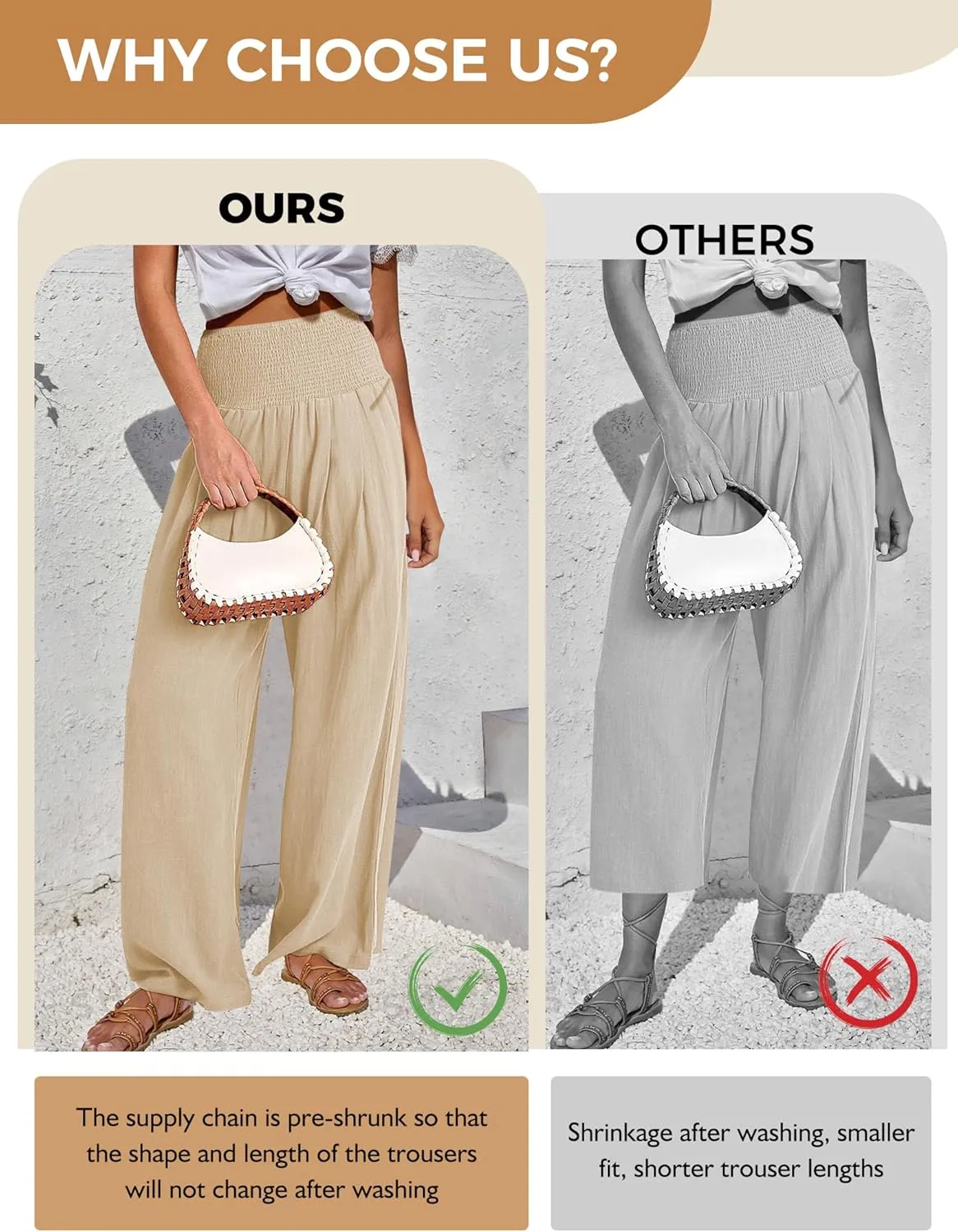 Buauty Women Palazzo Pants Wide Leg Casual Pant Summer High Waist Lounge Pants 2024 Loose Baggy Beach Travel Clothes