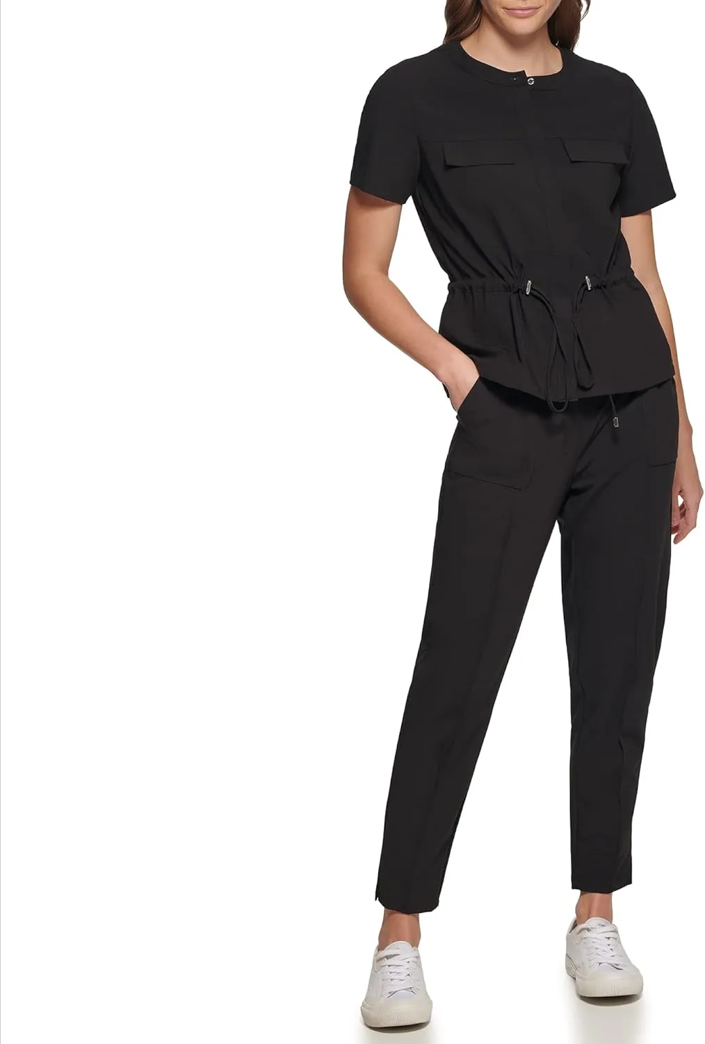 Calvin Klein Women Missy Everyday Short Sleeve Belted Lined Jacket