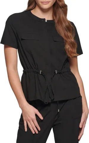 Calvin Klein Women Missy Everyday Short Sleeve Belted Lined Jacket