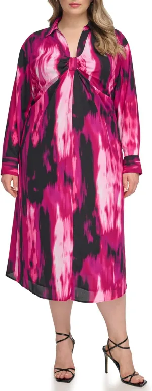 Calvin Klein Women's Plus Gathered Waist Dress