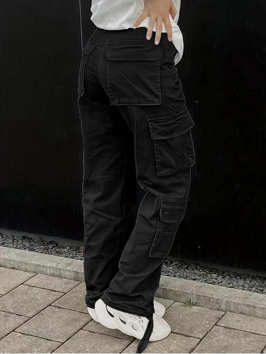 Cargo Pants for Women High Waisted Casual Pants Baggy Y2k Straight Wide Leg Pants with Pockets Streetwear