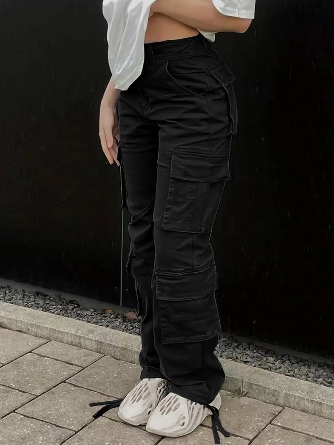 Cargo Pants for Women High Waisted Casual Pants Baggy Y2k Straight Wide Leg Pants with Pockets Streetwear