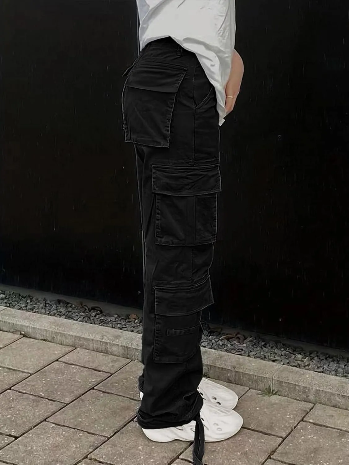 Cargo Pants for Women High Waisted Casual Pants Baggy Y2k Straight Wide Leg Pants with Pockets Streetwear