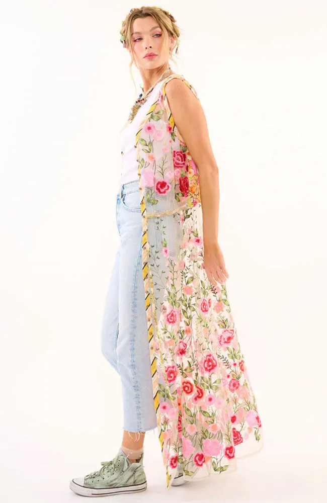 Cassia Embroidered Mesh Maxi