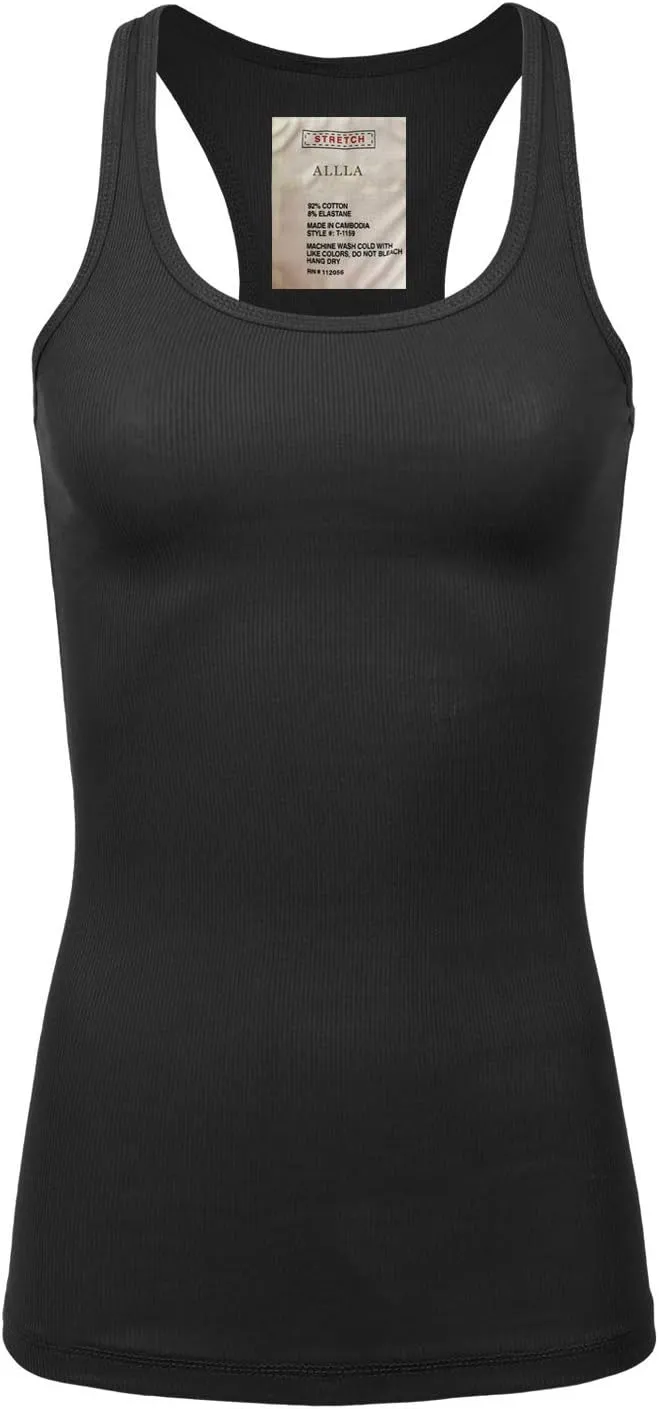 Casual Basic Tank Top Racerback Fitted Stretchy Layer Undershirts (S-XXXL)