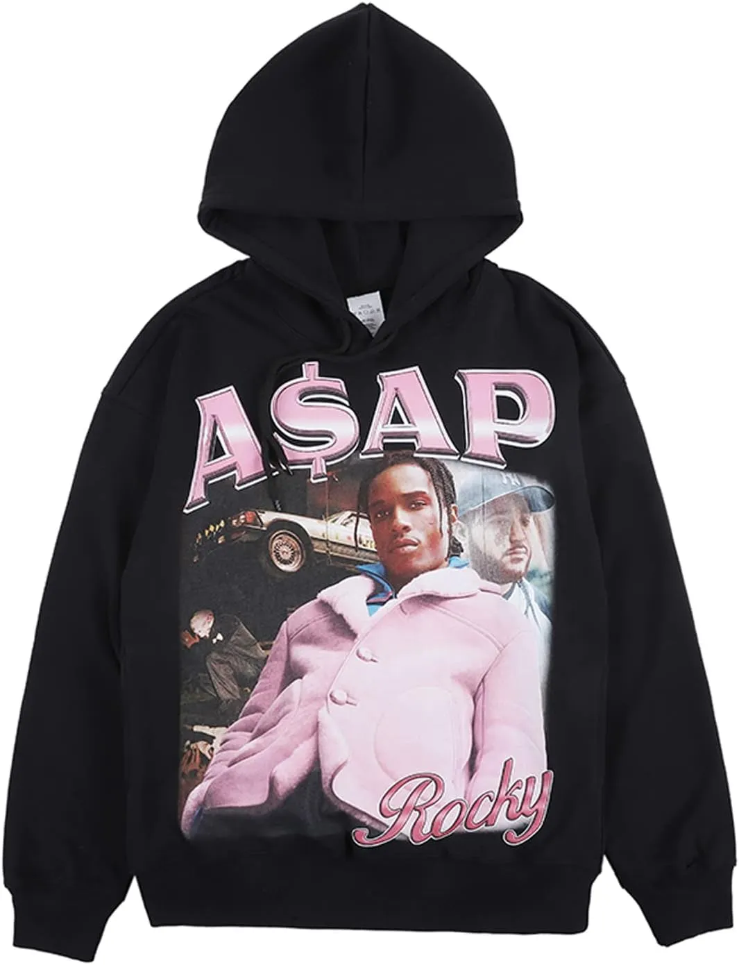 Chainsaw Man Men's Hoodies ASAP Rocky Hoodie Graphic Athletic Sportswear Cotton Oversized Pullover Hooded Sweatshirt