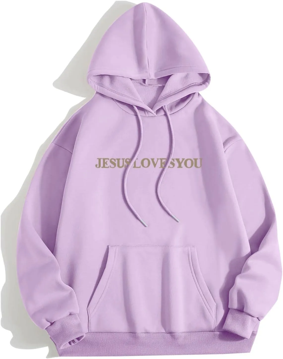 Christian Hoodie Women Jesus Loves You Letter Graphic Y2K Preppy Oversized Sweatshirt Long Sleeve Fall Pullover Tops