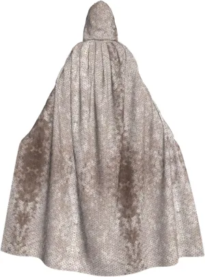 Classic Snake Skin Print Halloween Hooded Cloak Hooded Cape Adult Halloween Costume Cosplay Witch Cloak with Extra Comfort Black