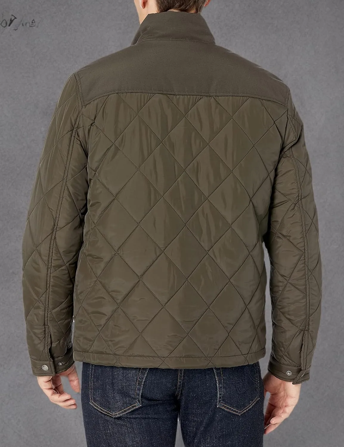 Cole Haan Men's 28" Tonal Mix Media Diamond With Faux Sherpa Lining