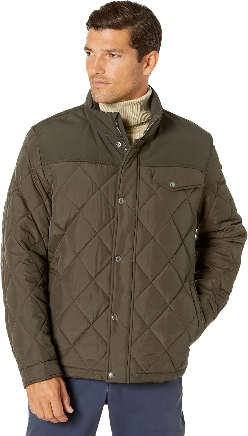 Cole Haan Men's 28" Tonal Mix Media Diamond With Faux Sherpa Lining