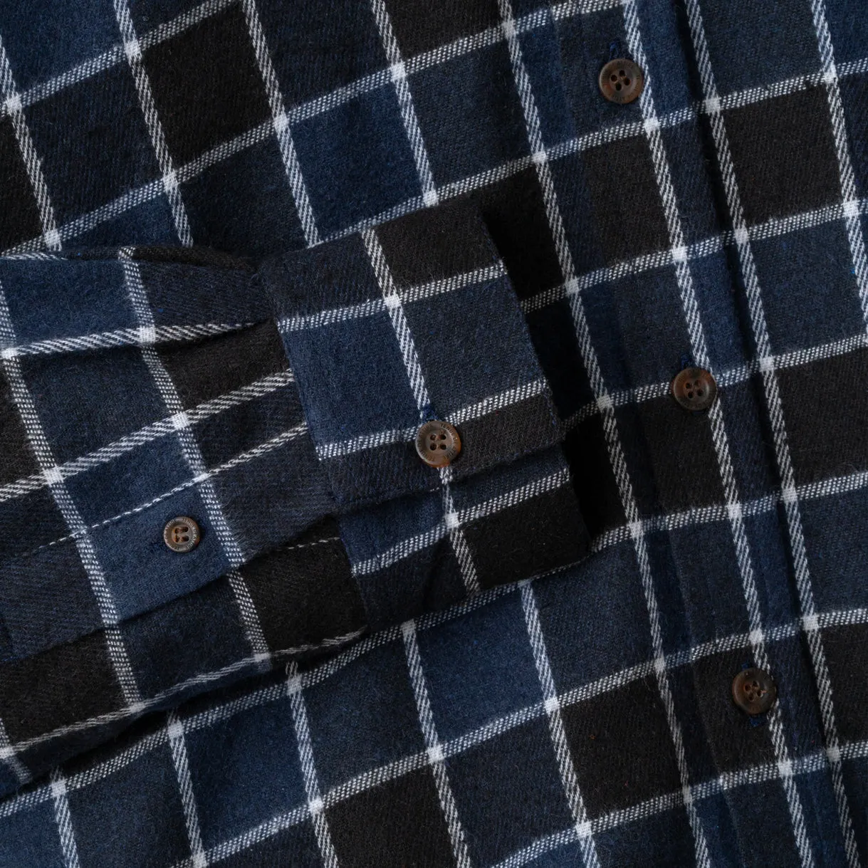 College Days Flannel Long Sleeve - Navy Black