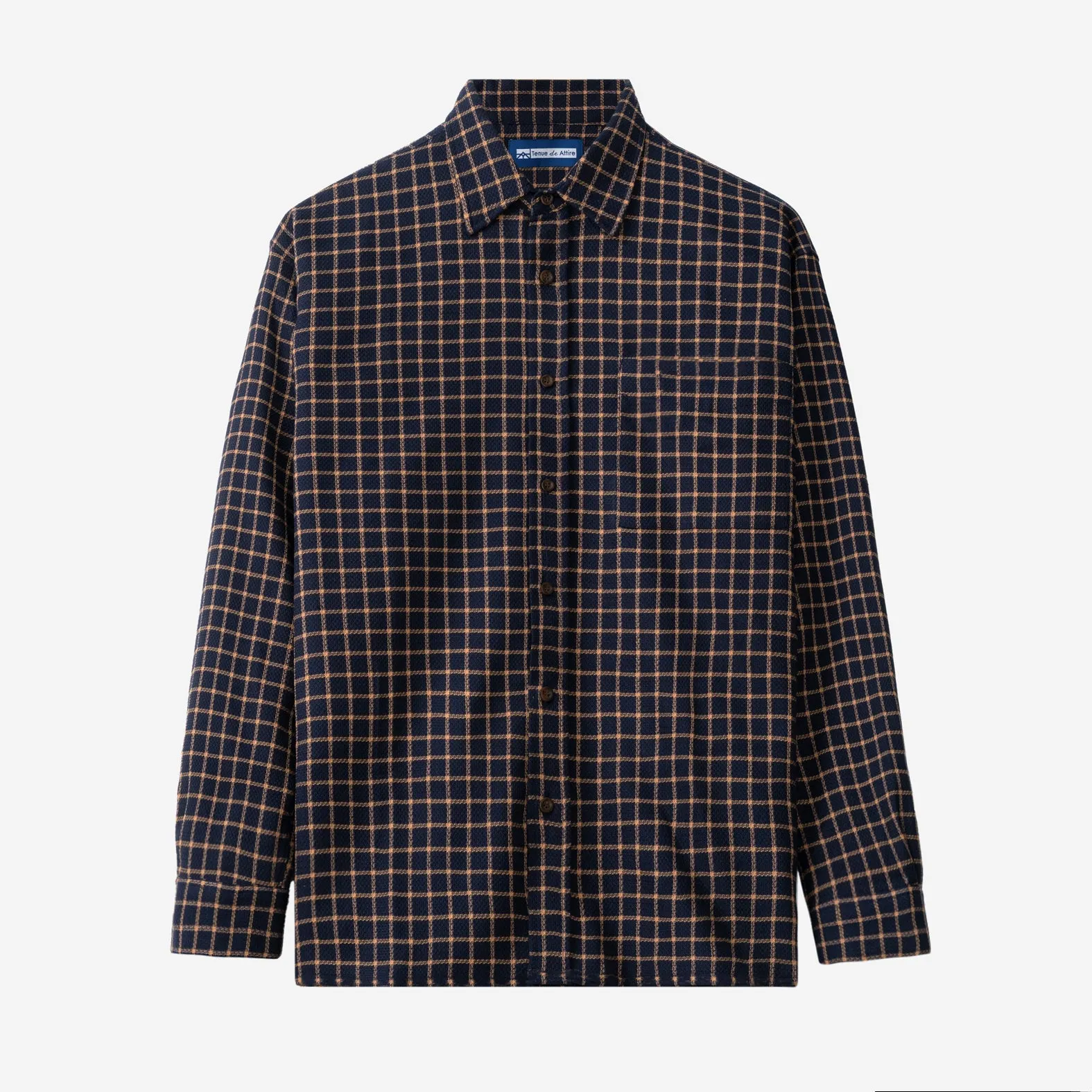 College Days Flannel Long Sleeve - Navy Brown