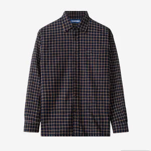 College Days Flannel Long Sleeve - Navy Brown