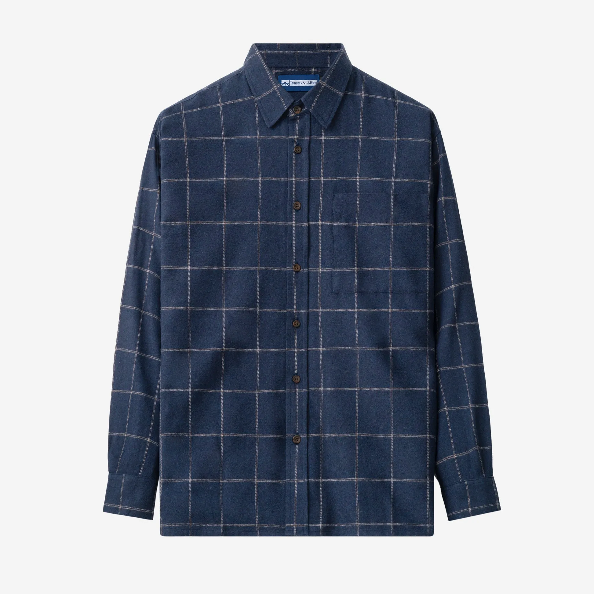 College Days Flannel Long Sleeve - Navy Cream Lines