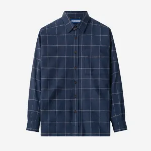 College Days Flannel Long Sleeve - Navy Cream Lines