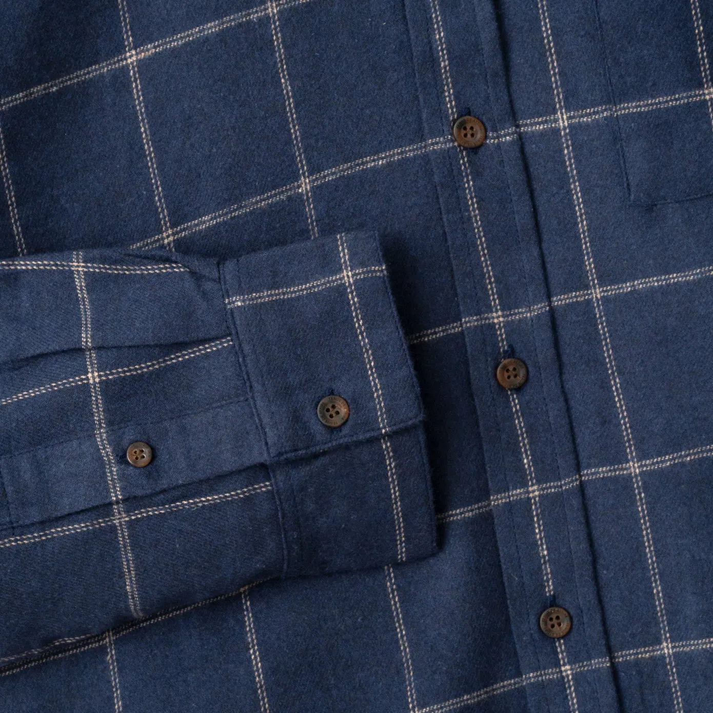 College Days Flannel Long Sleeve - Navy Cream Lines