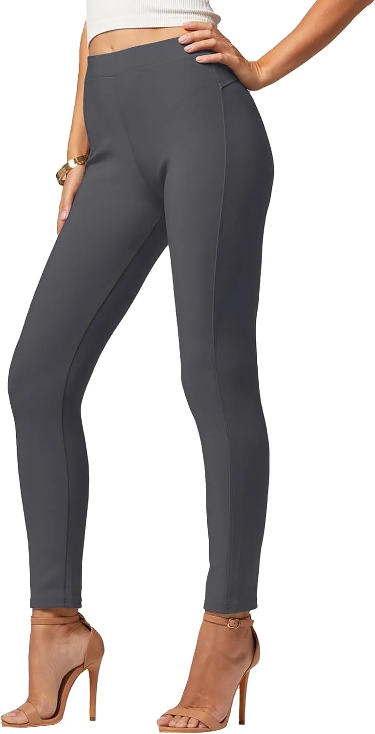 Conceited Stretch Ponte Pants for Women - Dressy Leggings - High Waist Shaping Butt Lifting