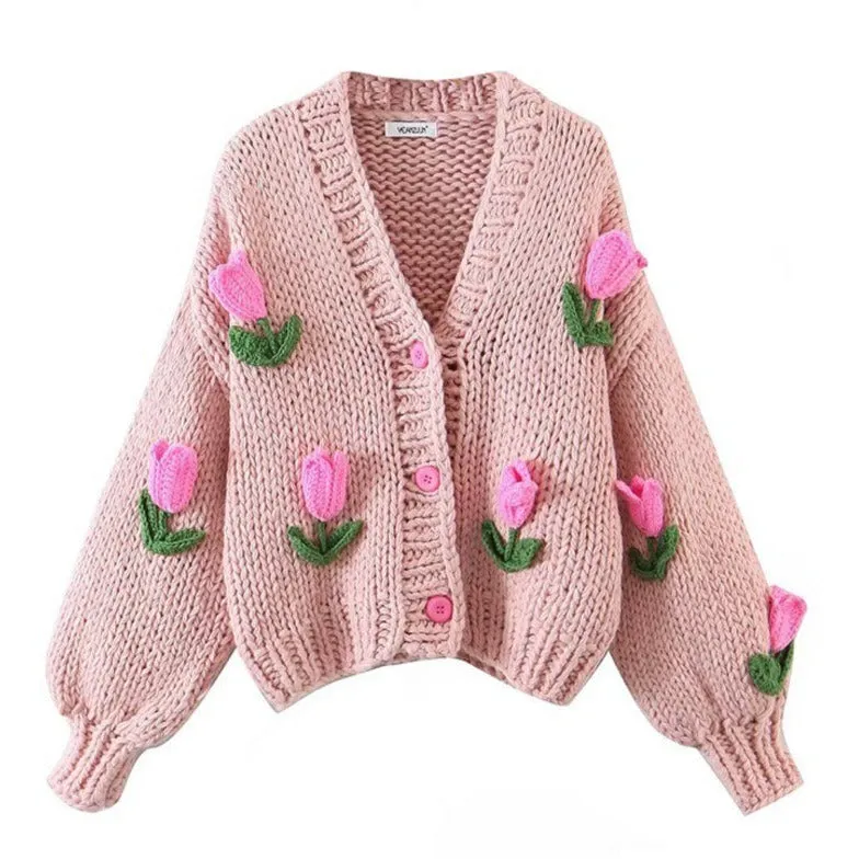 Crochet Tulip Chunky Knit Cardigan