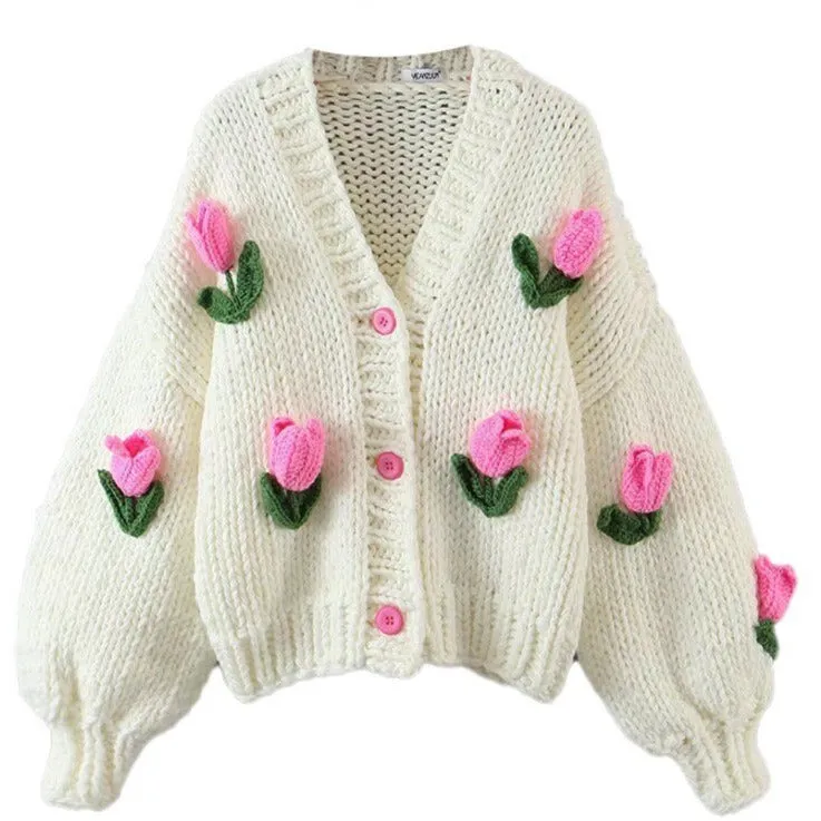 Crochet Tulip Chunky Knit Cardigan