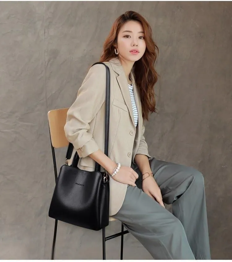 cross-body bag Soft Leather Crossbody Bucket Bag