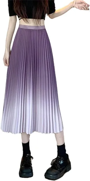 Dbdkejj Women Spring Summer Pleated Midi Skirt Korean Straight Skirt